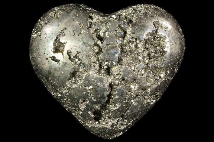 Polished Pyrite Heart - Peru #66484